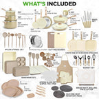 54-Piece Kitchen Cookware Set �C Complete Non-Stick Ceramic Pots and Pans Set with Utensils, Bakeware, and Knife Set, Gas, Electric & Induction Compatible, Blush Pink Kitchen Essentials