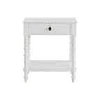 Pioneer Woman Harper Spindle Nightstand with USB Charging Ports, Adults and Teens, White Finish