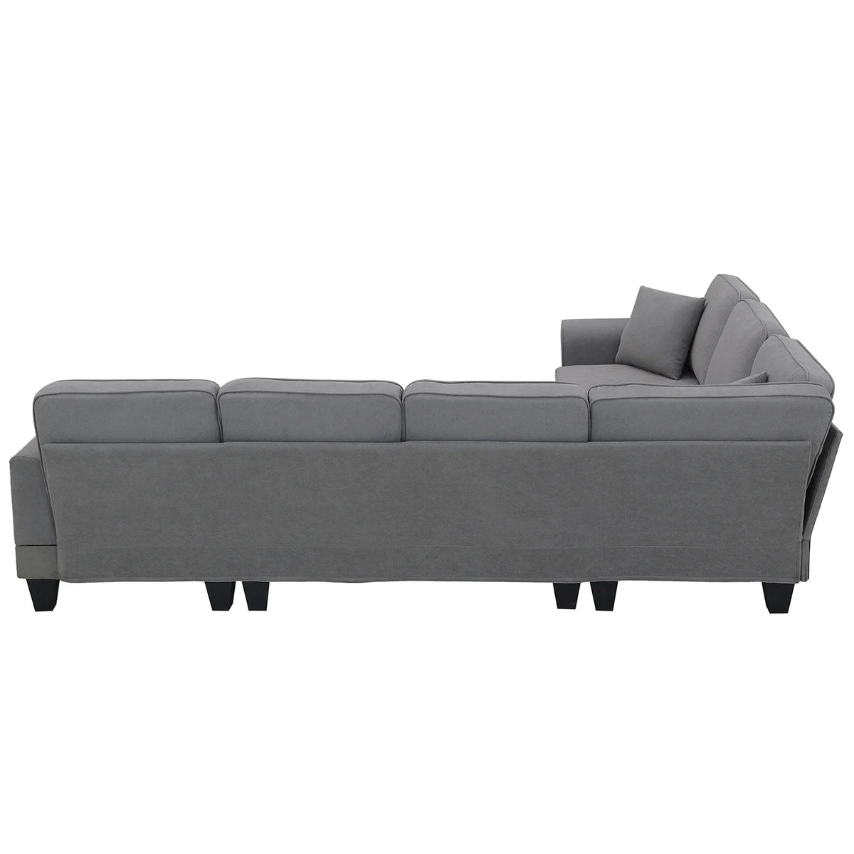 Harper & Bright Designs Modular Sectional Sofa with Ottoman Couch L Shape Corner Sofa Sets 7 Seats Fabric Couch for Living Room, Black, 112 * 87 inch