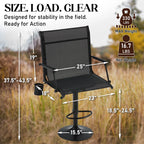 Danrelax 360�� Silent Camo Hunting Blind Chair, Armrests, Side Pouch, Telescopic Legs
