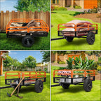 Heavy Duty Steel ATV Trailer,1600 Lbs Dump Cart, 15 Cubic Feet, Removable Sides, for Riding Lawn Mower Tractor