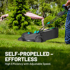 Mightymow Brushless Self-Propelled Lawn Mower, 2*20V 18" Cordless Lawn Mower, with 2*4.0Ah Battery& Dual Charger Included