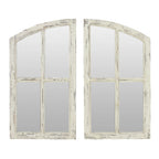 Jolene Arch Window Pane Mirrors Off-White 27" x 15" (Set of 2) by Aspire