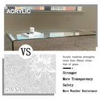 VDGPWA 32" Rectangle Waterfall Coffee Table, 0.6" Thick All Acrylic, Clear