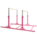 Costway Kids Gymnastics Parallel Bars Double Horizontal Bars Adjustable Width Height