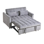 Gewnee 55'' Modern Convertible Velvet Sofa Bed with Pull-Out Twin Bed, Adjustable Backrest for Living Room, Office (Dark Gray)