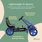 Hauck Speedster Pedal Go Kart w/ Adjustable Bucket Seat for Kids Ages 4 to 8, Fire Rescue