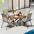 Pirecart Set of 4 Patio Dining Chairs, Textilene Outdoor Stacking Chairs for Poolside, Backyard, Garden