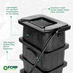 FCMP Outdoor WG4000-GRY Home Outdoor Wood Grain Rain Water Catcher Barrel