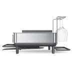 simplehuman Kitchen Dish Drying Rack, Fingerprint-Proof Stainless Steel Frame, Grey Plastic