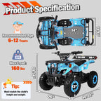 ATV for Kids, 36 Volt Ride on Toys, 500w Motor Quad Bike for Big Kids, Power Car Wheel with Metal Frame, Speed Control, Suspension, Black