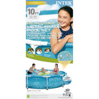 INTEX Round Metal Frame 10ft x 30in Above Ground Swimming Pool Set, Blue