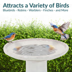 Sunnydaze Freestanding Ceramic Outdoor Bird Bath, Glazed, UV-Resistant Galaxy Blue Finish