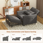 Convertible Sofa Bed, 73.6'' 3 in 1 Sleeper Chair Bed with Adjustable Backrest, Dark Gray