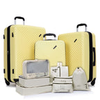 10 Piece Luggage Set Lightweight Suitcase Set with 7PCS Organizer Bags Suitcase with TSA Lock Spinner Wheels(Black)