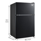 Arctic King 3.2 Cu ft Two Door Mini Fridge with Freezer, Stainless Steel, E-Star