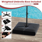Costway 10 FT Solar Offset Hanging Umbrella Patio Cantilever Umbrella with 32 LED Lights Brown
