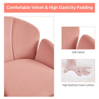 Yaheetech Modern Vanity Chair Swivel Rolling Chair with Armrests, Pink