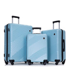 Tripcomp Luggage 3 Piece Set,Suitcase with Spinner Wheels Hardside Lightweight Luggage 20in24in28in.(Blue)