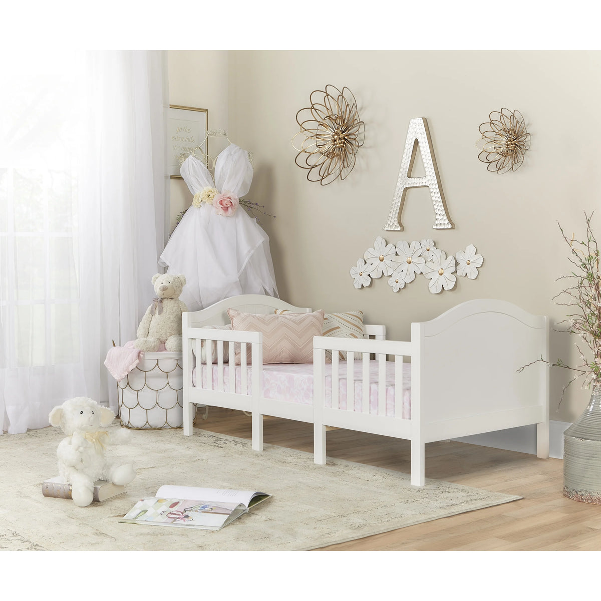 Dream On Me Portland 3 in 1 convertible Toddler Bed, Steel Grey