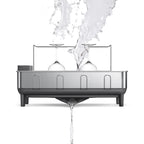 simplehuman Kitchen Dish Drying Rack, Fingerprint-Proof Stainless Steel Frame, Grey Plastic