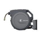 Giraffe Tools Retractable Garden Hose Reel with 1/2in-100ft Water Hose, Plastic Bracket, Wall Mounted, Dark Grey
