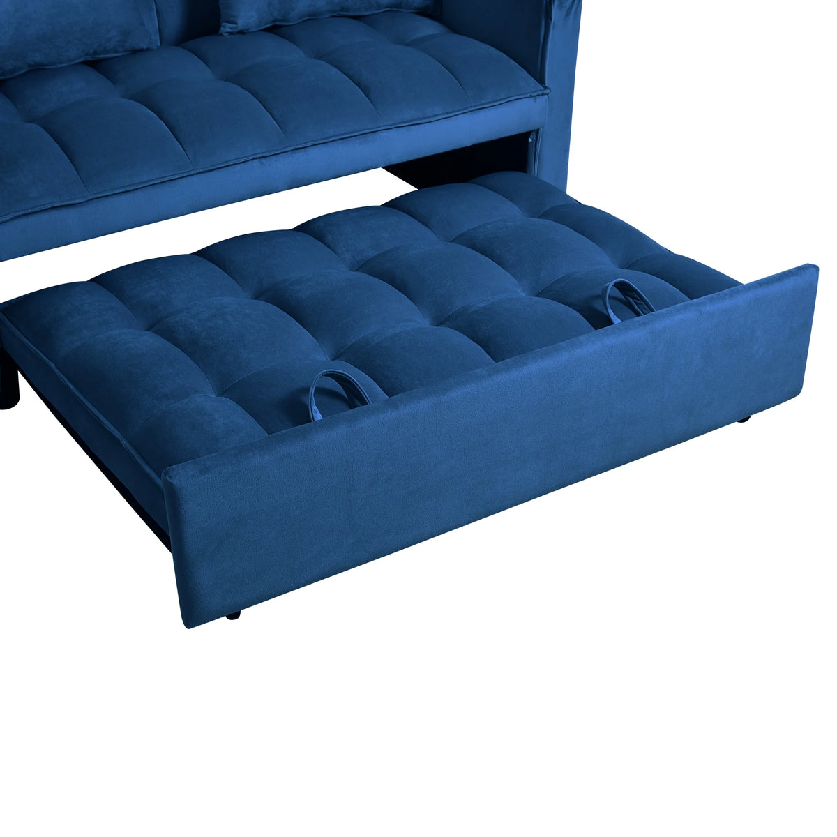 Gewnee 55'' Modern Convertible Velvet Sofa Bed with Pull-Out Twin Bed, Adjustable Backrest for Living Room, Office (Dark Gray)