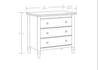 My Texas House Monroe 3 Drawer Nightstand with USB, Brushed Oak Finish