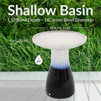 Sunnydaze Freestanding Ceramic Outdoor Bird Bath, Glazed, UV-Resistant Galaxy Blue Finish