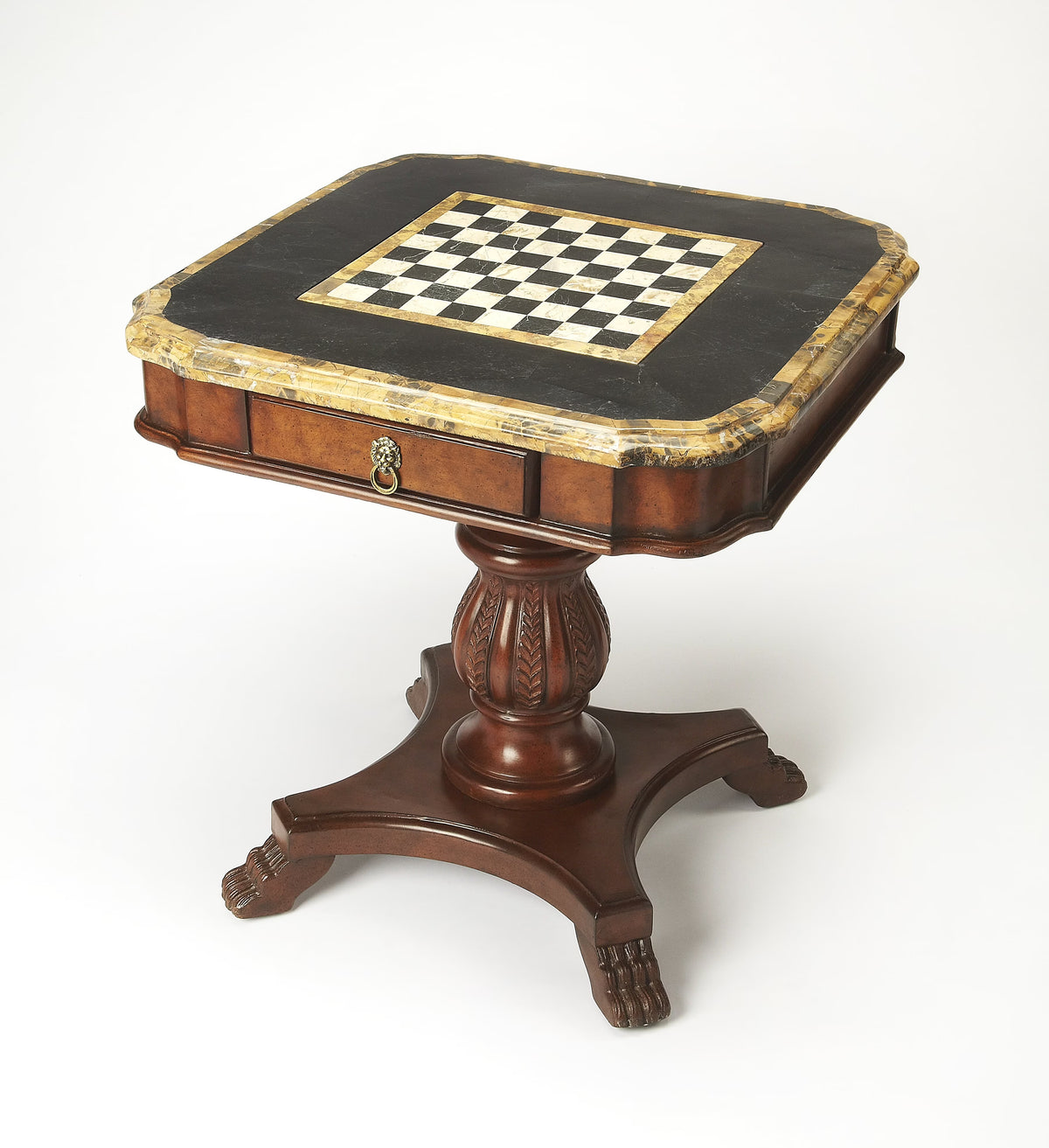 Butler Specialty Heritage Wood Brown Square Pedestal Game Table