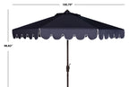 Safavieh Venice 9' Market Crank Tilt Patio Umbrella, Navy/White