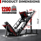 RitFit Leg Press Hack Squat Machine, Professional Adjustable Leg Press Machine for Home Gym with Linear Bearing, Specialty Hack Squat Machine for Full Lower Body Workout with Weight Storage, Pink