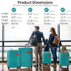 Luggage Sets,4-Piece Lightweight Suitcase Set with 4 Packing Cubes and TSA Lock, Hardshell Suitcases with Spinner Wheels, (16/20/24/28 ),Brown
