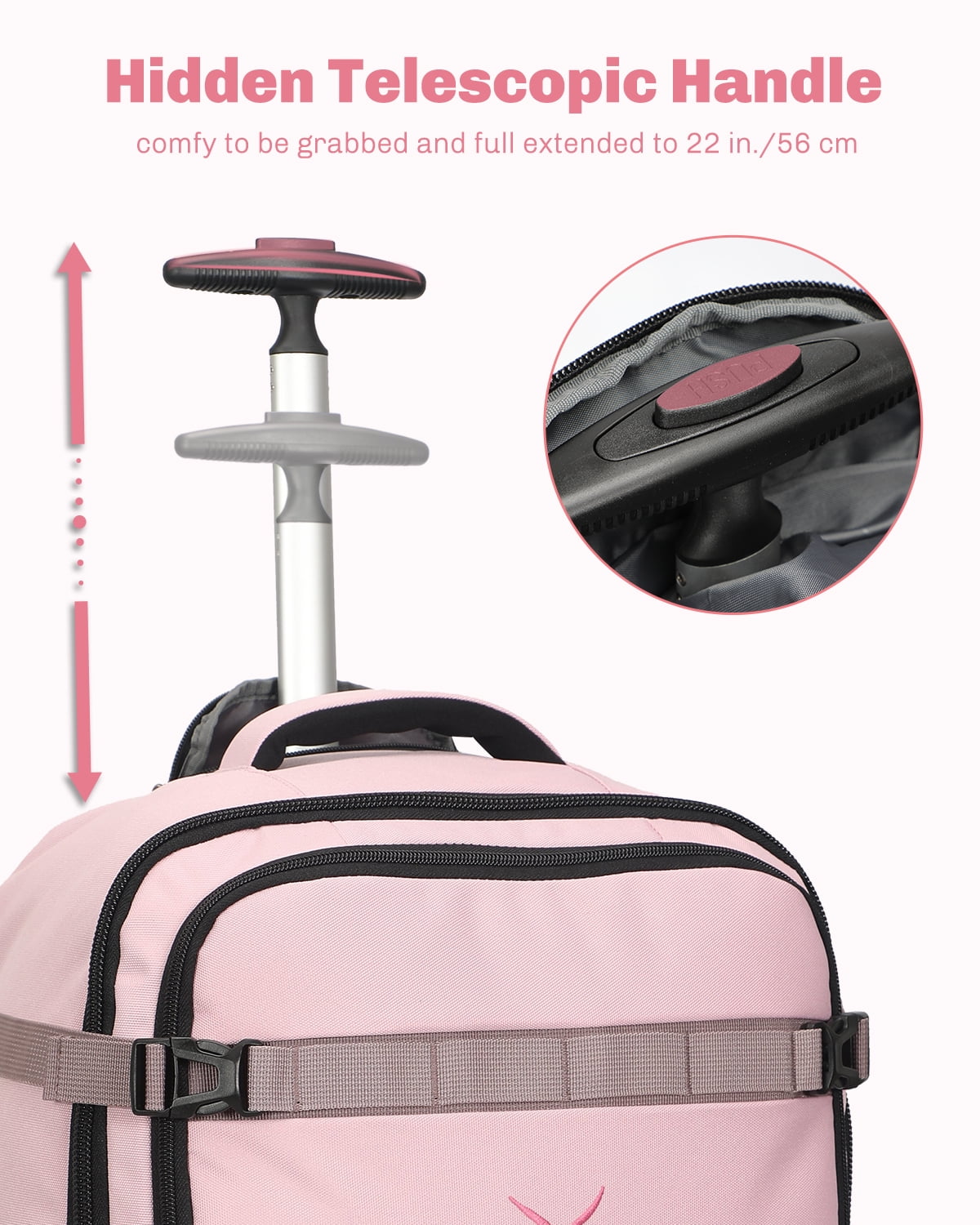 Hynes Eagle 22" Hybrid Carry-On Luggage, Softside Rolling Backpack, Grey