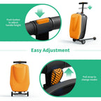 Muhub 2 in 1 Scooter Luggage for Kids and Adult,Foldable Ride on Luggage with Wheels,Light Blue