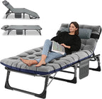 Slsy Folding Lounge Chair, 5-Position Adjustable Outdoor Reclining Chair, Folding Sleeping Bed Cot, Folding Chaise Lounge Chair for Pool Beach Patio Sunbathing