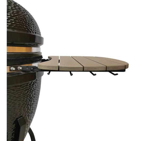 22 in. Kamado S-Series Ceramic Charcoal Grill in Black with Cover, Cart, Side Shelves, Two Cooking Grates and Ash Drawer