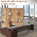 6-Panel Room Divider with Shelves5.6ft Tall Folding Privacy Screen Panels, Room Divider Wall, Divider for Room Separation, Room Divider ShelvesEffectively Block SightNatural