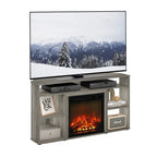 Jensen Corner TV Stand with Fireplace for TV up to 55 in., French Oak Grey