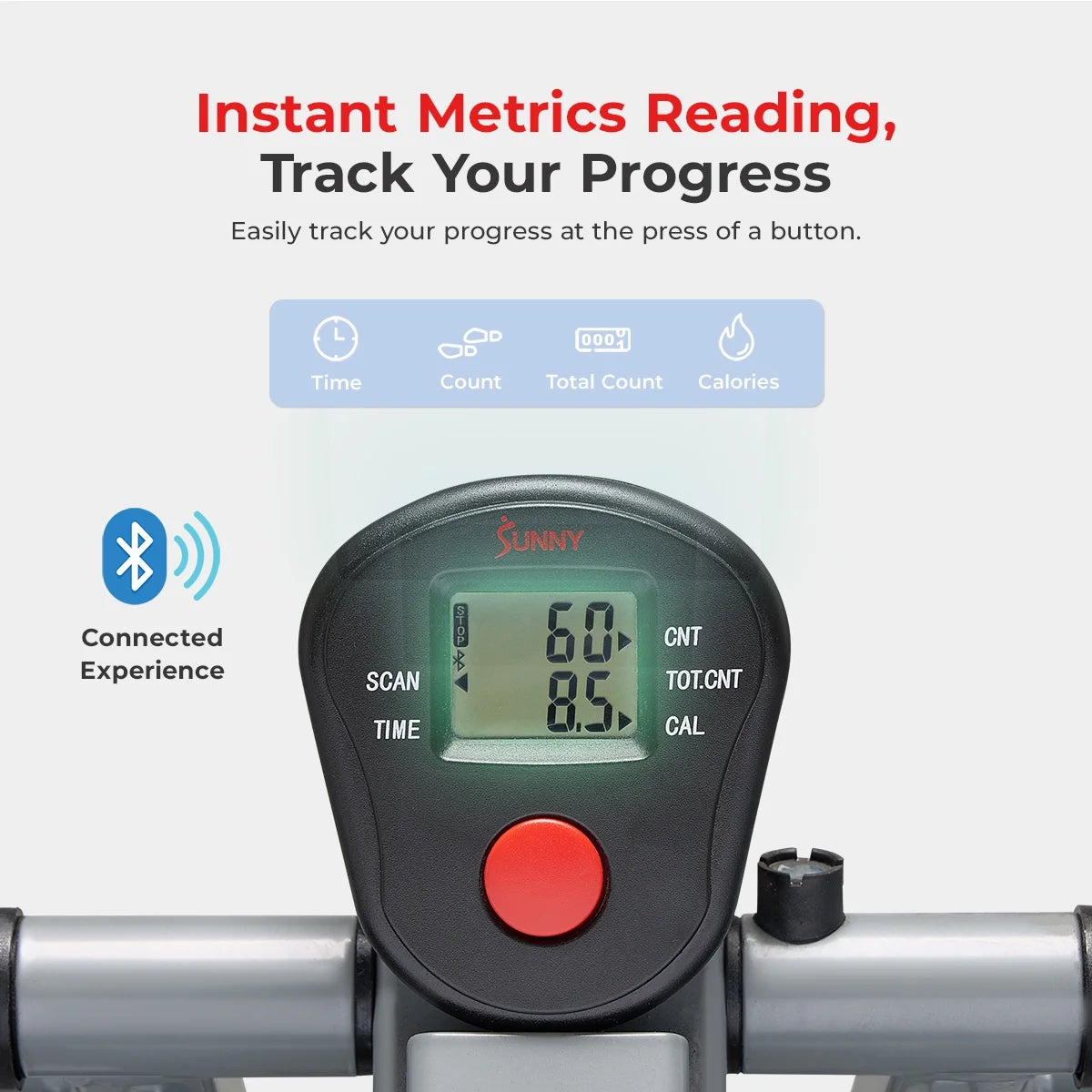 Sunny Health & Fitness Manual Air Walker Elliptical �?30�?Stride, Low Impact, Lightweight, Quiet with Free SunnyFit App