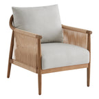 CHITA Modern Accent Chair, Braid Armchair Living Room Chair, Cream