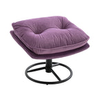 Velvet Swivel Accent Chair with Ottoman, Modern Chaise Lounge Chair with Metal Frame and Footstool, Comfy Armchair Reading Chair for Living Room Bedroom Office,Blue
