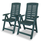 vidaXL Reclining Patio Chairs Outdoor Stack Dining Chair with Armrest Plastic