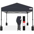 Best Choice Products 12x12ft Easy Setup Pop Up Canopy w/ 1-Button Setup, Wheeled Case, 4 Weight Bags - Navy Blue