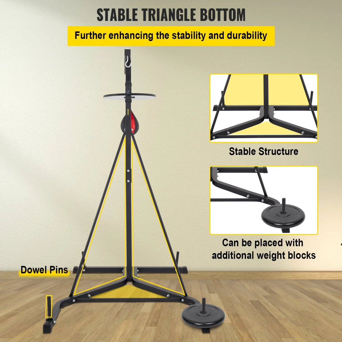 VEVORbrand Free Standing Punching Bag Stand, Unisex Boxing Set, Foldable Single Station Heavy Bag Stand, Punching Ball, Boxing Punching Speed Ball, Boxing Bag with Boxing Rack, for Training