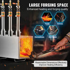 Choco Moon Propane Forge Portable Double Burner Tool, Large Capacity Blacksmith Farrier Forge, Mini Furnace Blacksmithing Kit, Gas Forging Tools Equipment, 2 Burner Forge, Black