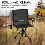 Danrelax 360�� Silent Camo Hunting Blind Chair, Armrests, Side Pouch, Telescopic Legs