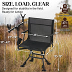 Danrelax 360�� Silent Camo Hunting Blind Chair, Armrests, Side Pouch, Telescopic Legs