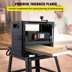 VEVORbrand 12.5" Thickness with detachable stand, Foldable Wood Planer 1500W Thickness Woodworking 315"/min Feed Rate Double Cutter Benchtop Thickness Planer with Dust Exhaust Interface Stand