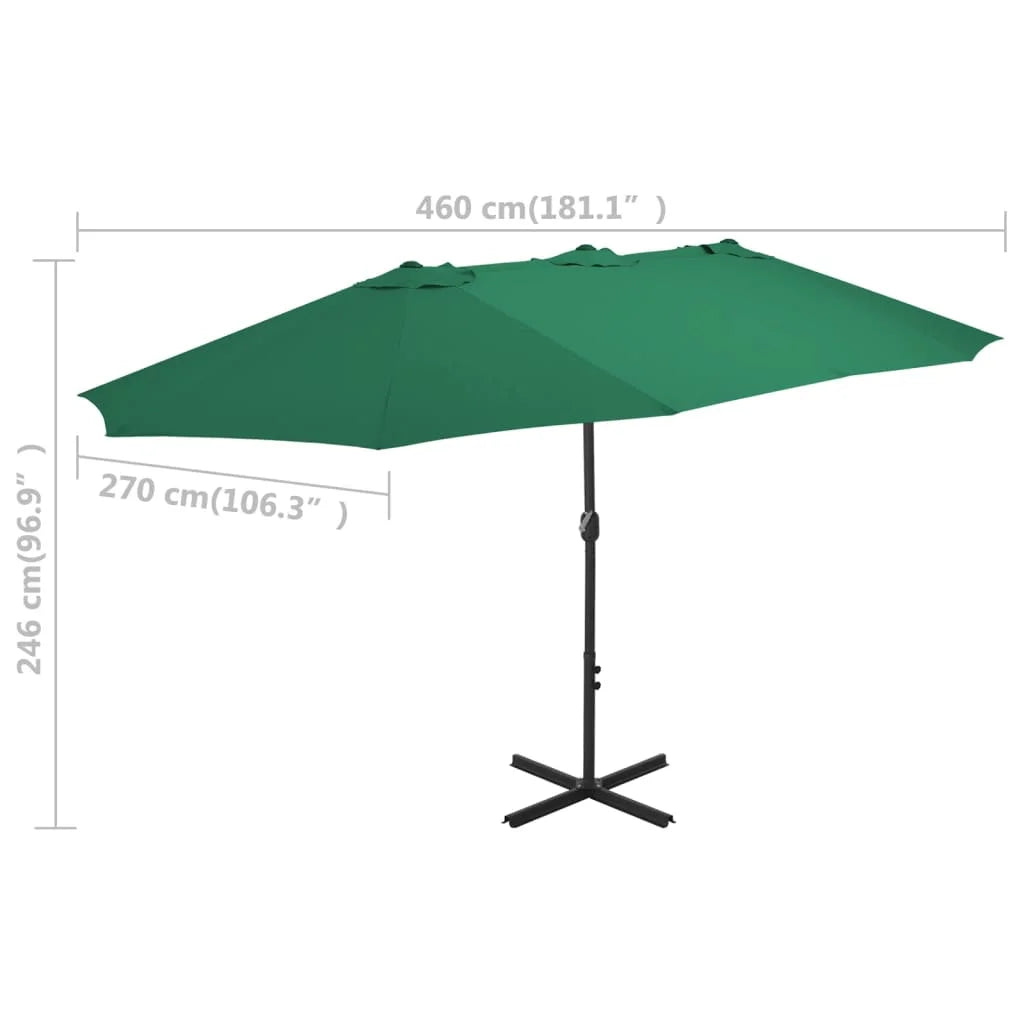 vidaXL Garden Parasol Blue Polyester fabric, Aluminum pole and ribs Large